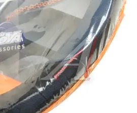 Оплетка руля (L) 39-41см черно-синяя натуральная кожа Fusion NOVA BRIGHT