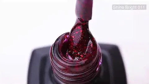 Гель-лак Kira Nails Shine Bright №011 (темно-красный с блестками), 6 мл