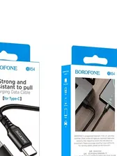 USB кабель BOROFONE BX54 Ultra Bright Type-C, 1м, 3A, нейлон (черный)