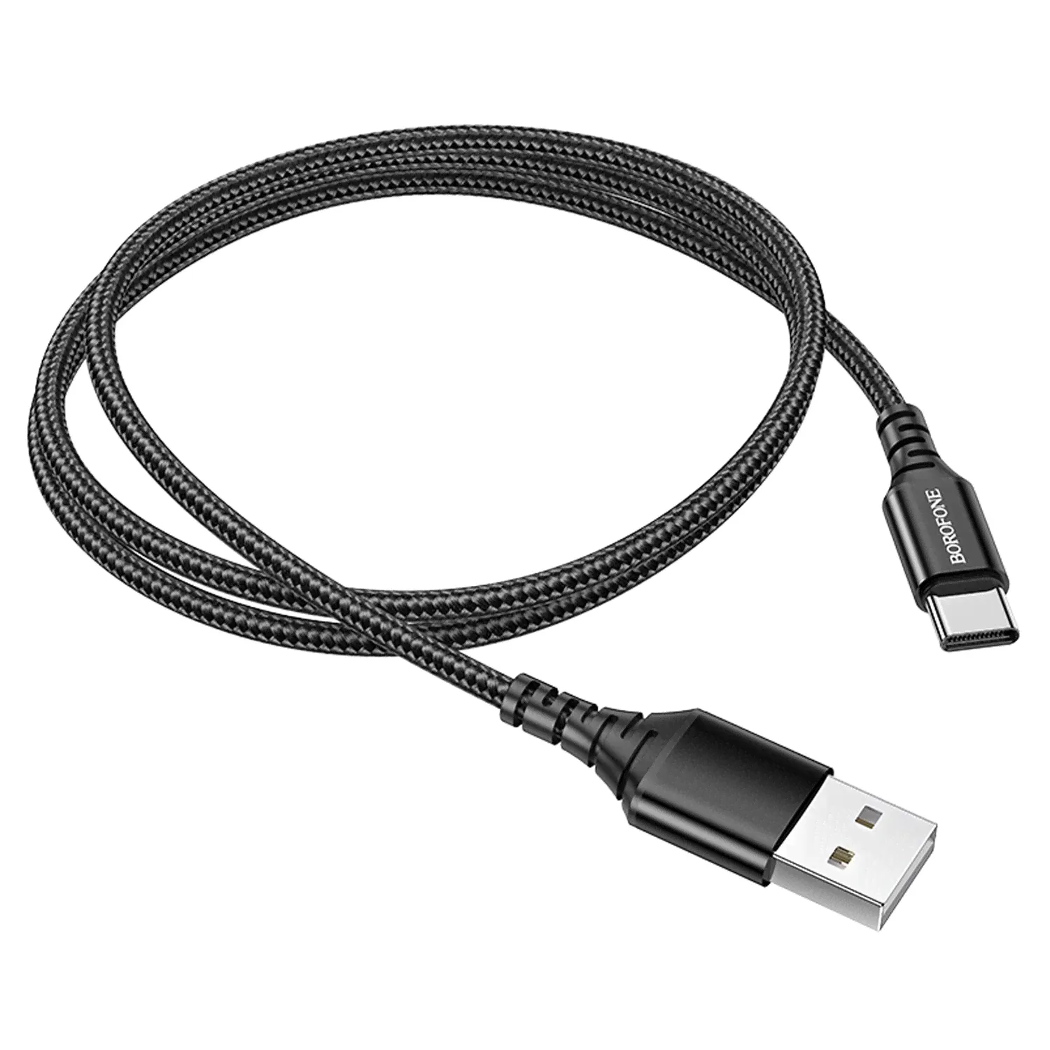 USB кабель BOROFONE BX54 Ultra Bright Type-C, 1м, 3A, нейлон (черный)-4