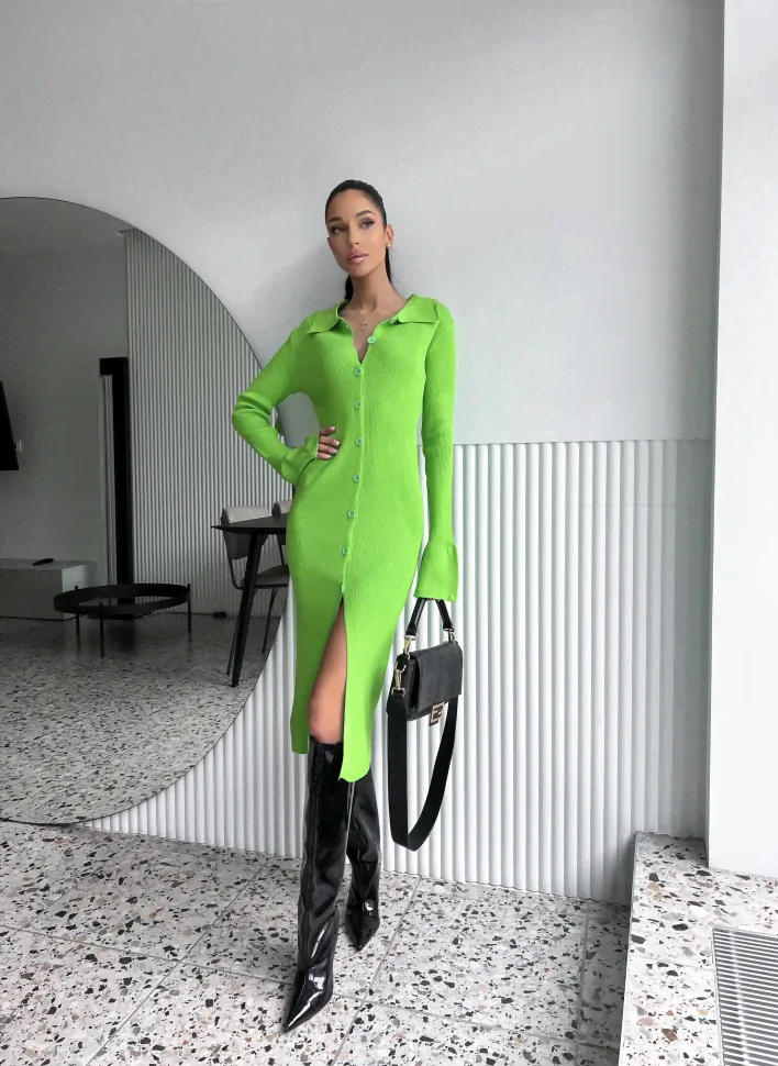 Трикотажное платье April bright green