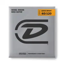 ​Струны для бас-гитары Dunlop 40-120 Super Bright Nickel Wound Bass DBSBN