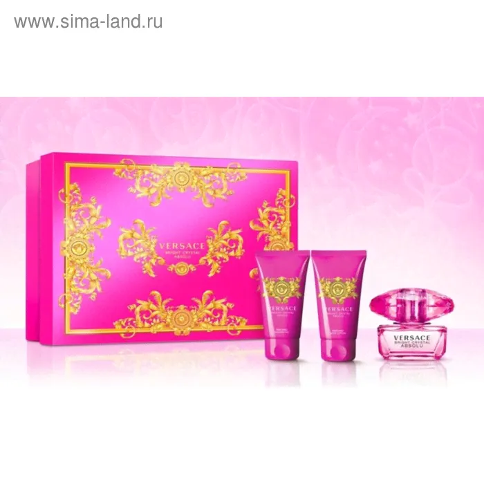 Набор женский Versace Bright Crystal: Туалетная вода, 50 мл + Гель для душа, 50 мл + Лосьон для тела, 50 мл-0