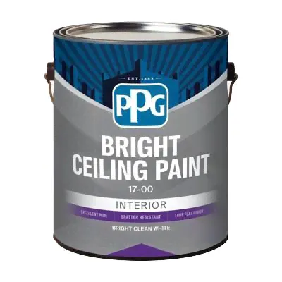 Интерьерная краска для потолка Pittsburgh Paints Bright Ceiling Paint 17-45 краска глубокоматовая, кипельно белая, акрил латексная (водная), быстросохнущая, без запаха 5,6 кг, 3.78 л