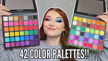 TESTING THE BEAUTY BAY BRIGHT 42 COLOR EYESHADOW PALETTES!!