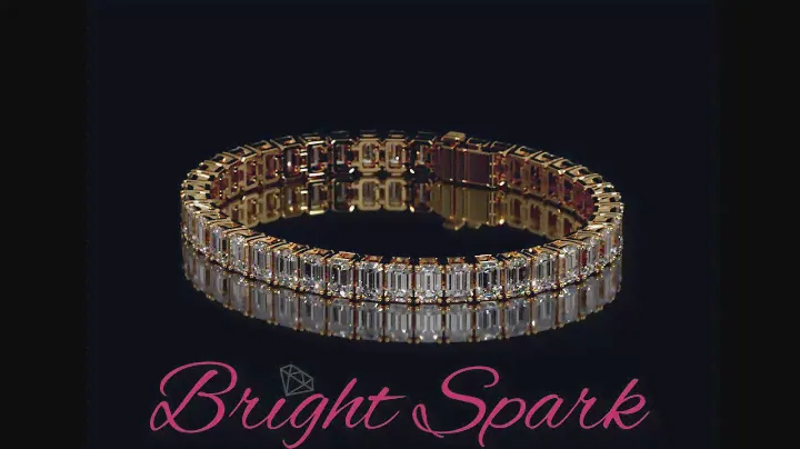 Золотой браслет с муассанитами изумрудной огранки Holly 21 карат от Bright Spark